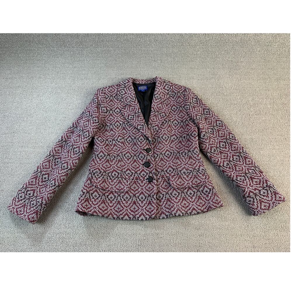 Pendleton Blazer Woolen Mills Virgin Wool Geometric Career Classic Size 8